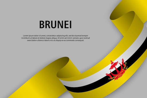 Cinta que agita con la ilustración de vector de bandera