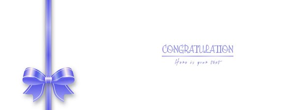 Cinta de raso azul con un lazo Plantilla para tarjeta de felicitación de fondo banner tarjeta de felicitación invitación de cartel y diseño creativo