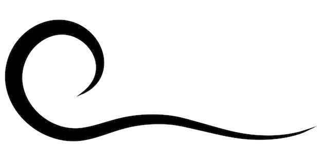 Cinta de rayas de línea caligráfica curva como elemento de caligrafía de viaje línea elegantemente curvada