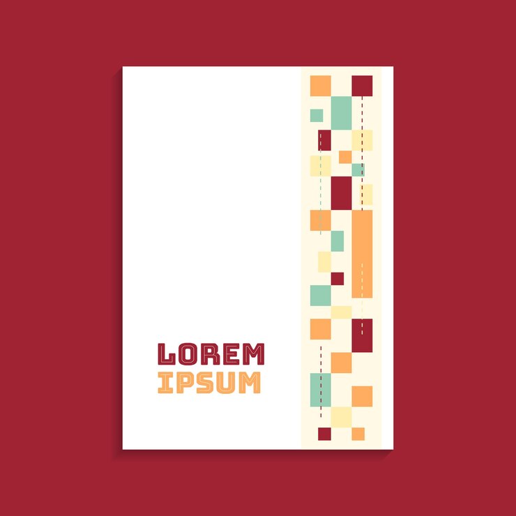 Vector cinta rectangular geométrica en composición abstracta para el diseño de portadas de libros