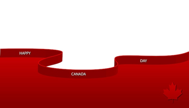 Una cinta roja y blanca con la palabra Canadá en el diseño de fondo del día de Canadá