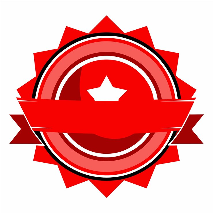 Vector una cinta roja con una estrella en ella