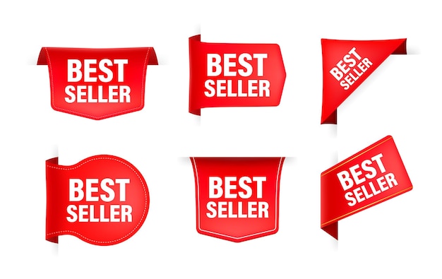 Cinta roja con texto superventas Banner cinta etiqueta superventas