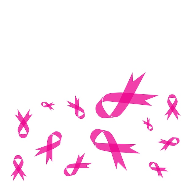 Vector cinta rosa para la ilustración de vector de símbolo de conciencia de cáncer de mama