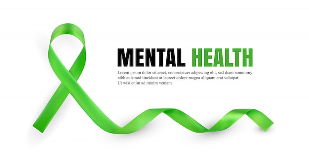 Cinta simbólica verde de la conciencia de la salud mental