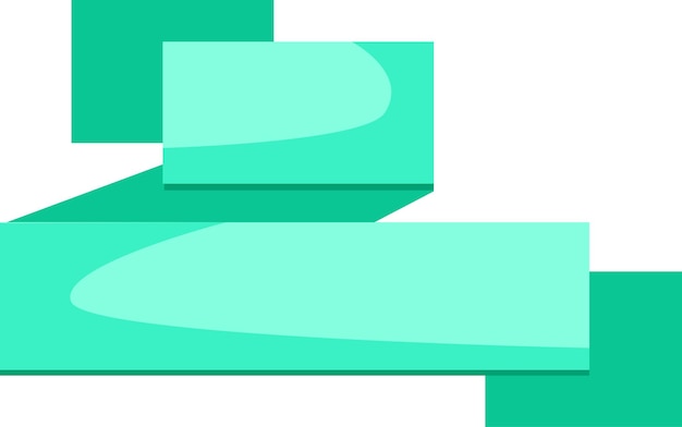 Cinta de vector, con ángulos rectos, color verde. Elementos de la cinta sobre un fondo blanco.