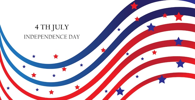 Cintas abstractas bandera bandera 4 de julio Día de la Independencia de América EE.UU. Ilustración vectorial