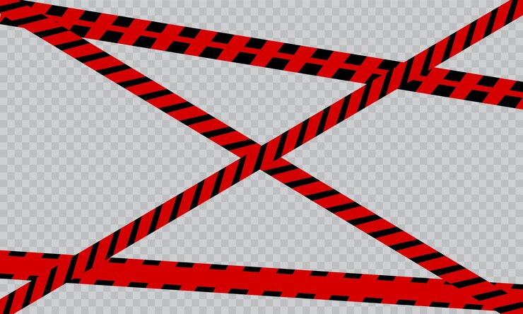 Vector cintas de advertencia realistaslíneas de precaución aisladas señales de peligro