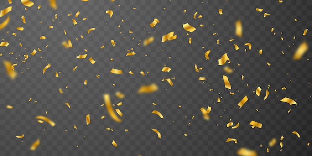Cintas de confeti de oro. Celebración de lujo saludo tarjeta rica.