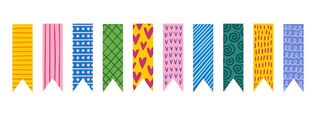 Cintas decorativas coloridas con estampas de cinta con patrones cintas escocesas lindas marcadores piezas lindas juego de cintas