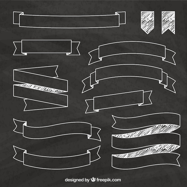 Vector cintas esbozadas en la pizarra