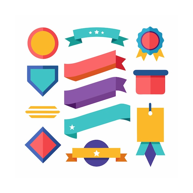 Cintas etiquetas y pegatinas comercio electrónico y compras conjunto de iconos ilustración vectorial