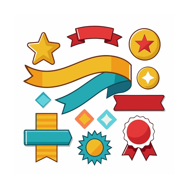 Cintas etiquetas y pegatinas comercio electrónico y compras conjunto de iconos ilustración vectorial