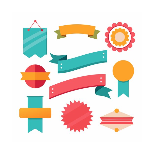 Cintas etiquetas y pegatinas comercio electrónico y compras conjunto de iconos ilustración vectorial