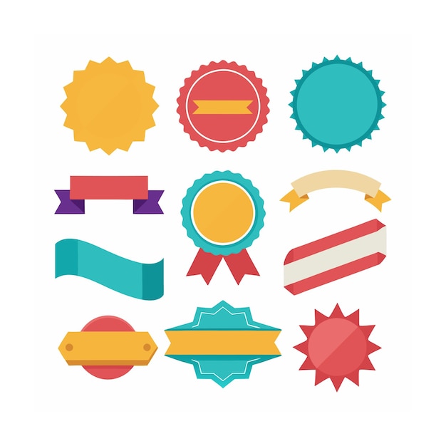 Cintas etiquetas y pegatinas comercio electrónico y compras conjunto de iconos ilustración vectorial