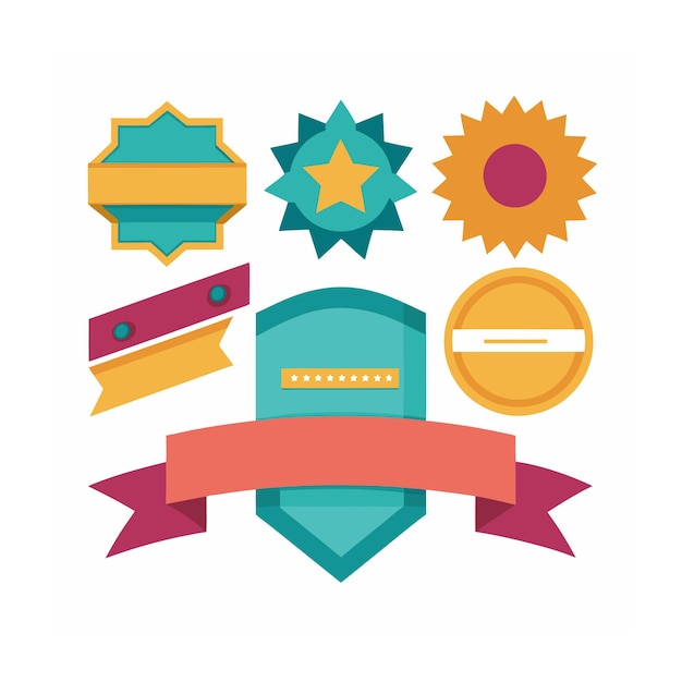 Cintas etiquetas y pegatinas comercio electrónico y compras conjunto de iconos ilustración vectorial
