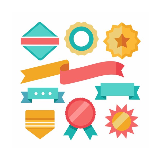 Cintas etiquetas y pegatinas comercio electrónico y compras conjunto de iconos ilustración vectorial