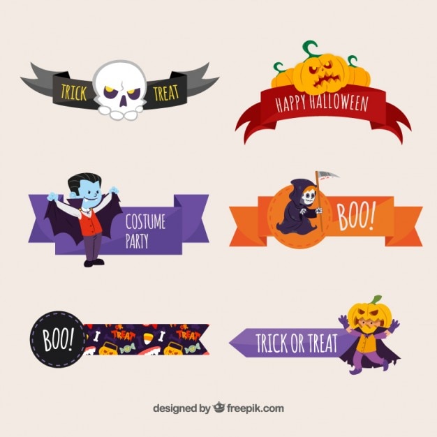 Vector cintas lindas de halloween