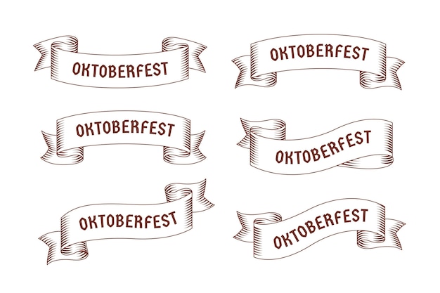 Cintas de oktoberfest dibujadas a mano