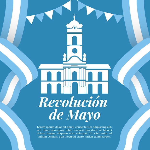 Vector cintas patrias celebración revolución de mayo