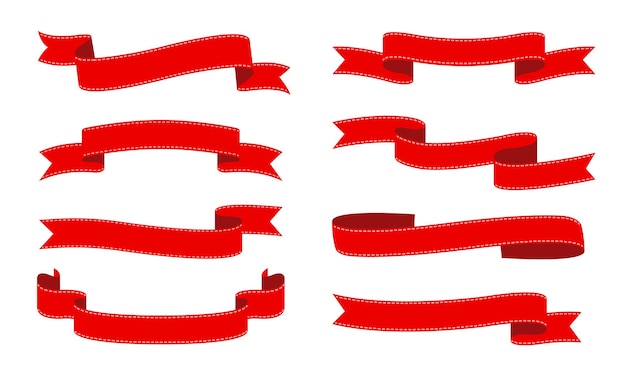 Cintas rojas aisladas para su decoración