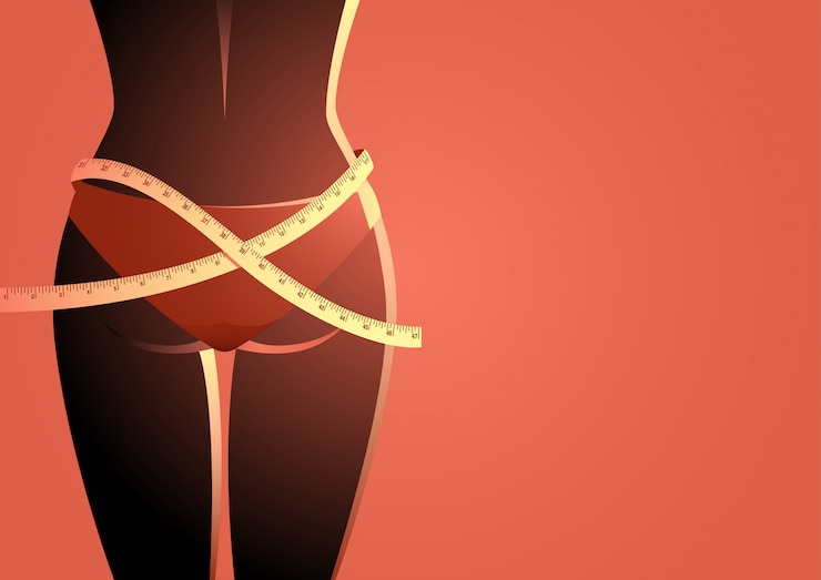 Vector cintura ideal para mujer con cinta métrica
