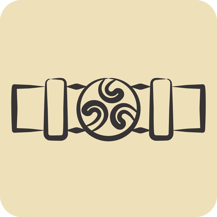 Vector cinturón de iconos relacionado con el símbolo celta estilo dibujado a mano diseño simple editable