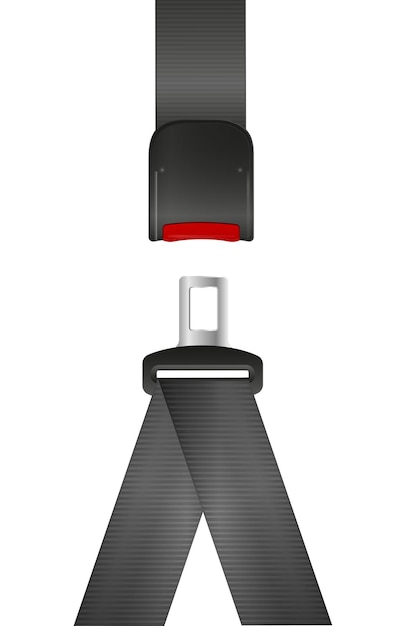 Cinturón de seguridad cinturón de seguridad abierto y cerrado diseño de arte correa de carretera concepto abstracto conductor de avión de coche