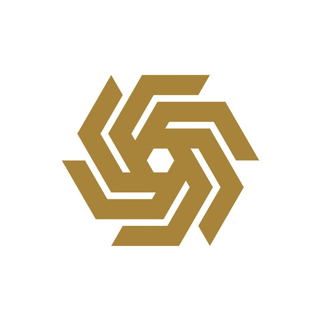 Circle Gold Hexagon Ornamental Logo Plantilla Ilustración Diseño Vector EPS 10