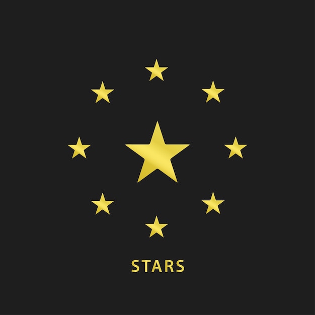 Vector circle gold stars icon