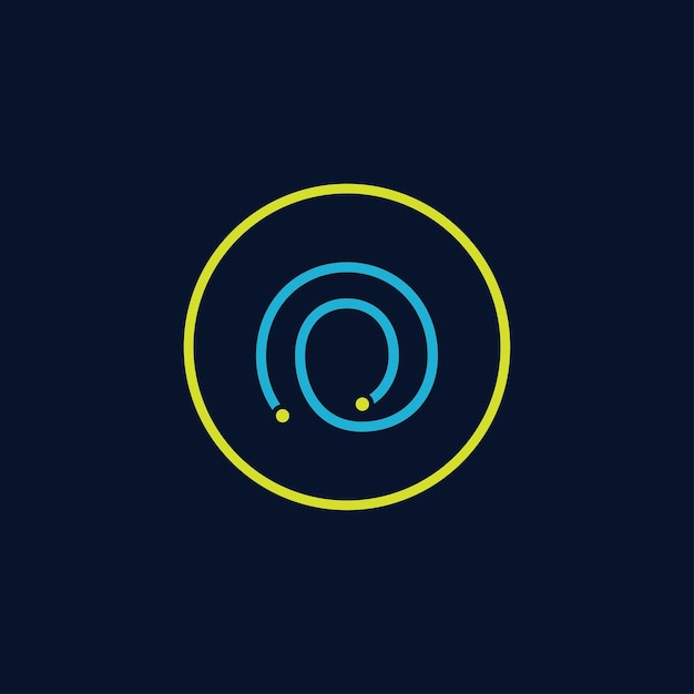 Vector circle it logo letra o tecnología software logo digital
