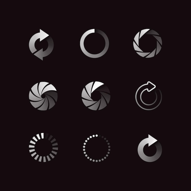 Vector circle loader collection round progress bar for web and application ui loading indicator icon set