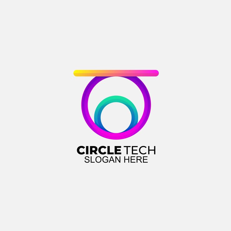 Vector circle tech logo empresa diseño degradado colorido
