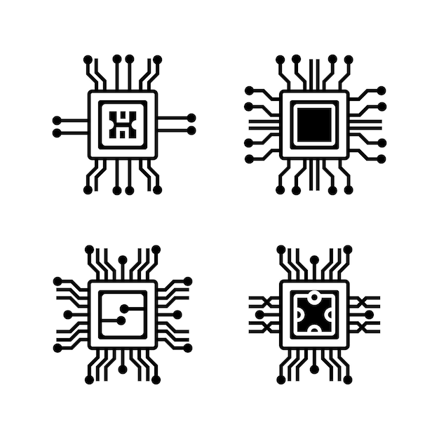 Circuit board icon collectionchip icon