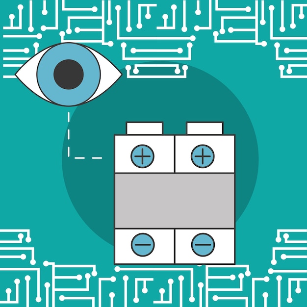 Vector circuito digital de tecnología de batería de vigilancia