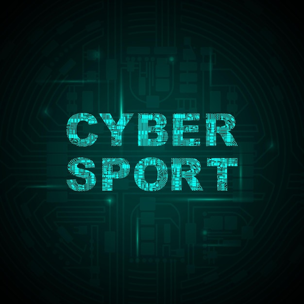 Circuito eléctrico cyber sport fondo verde