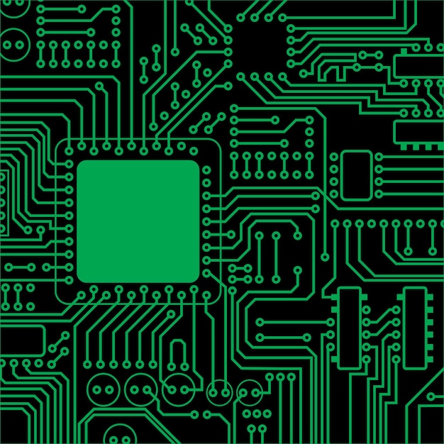 Circuito eléctrico fondo verde