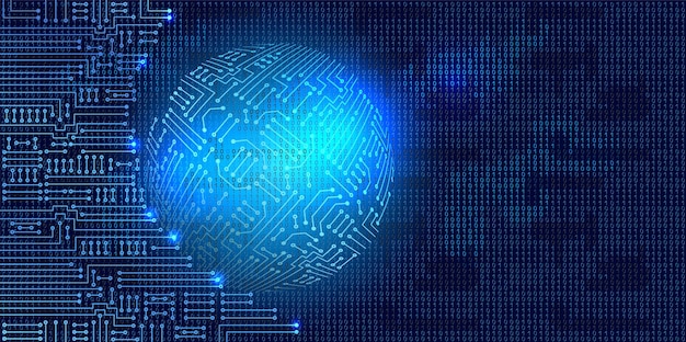 Circuito electrónico con código binario y esfera