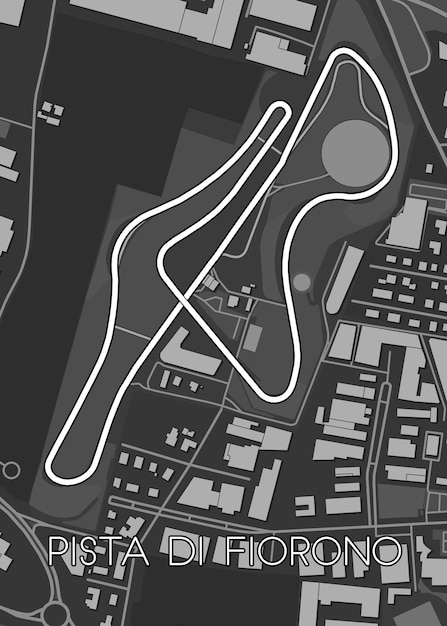 Vector el circuito de fiorano circuito di fiorano italia arte del cartel del mapa