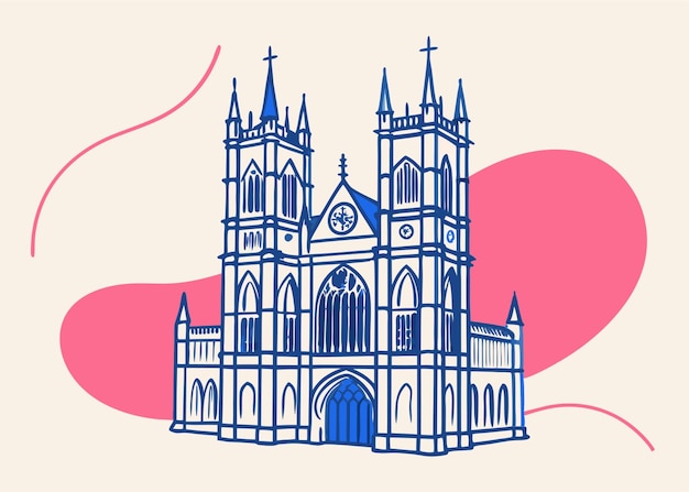 circuito de línea de ilustración vectorial de la abadía de westminster