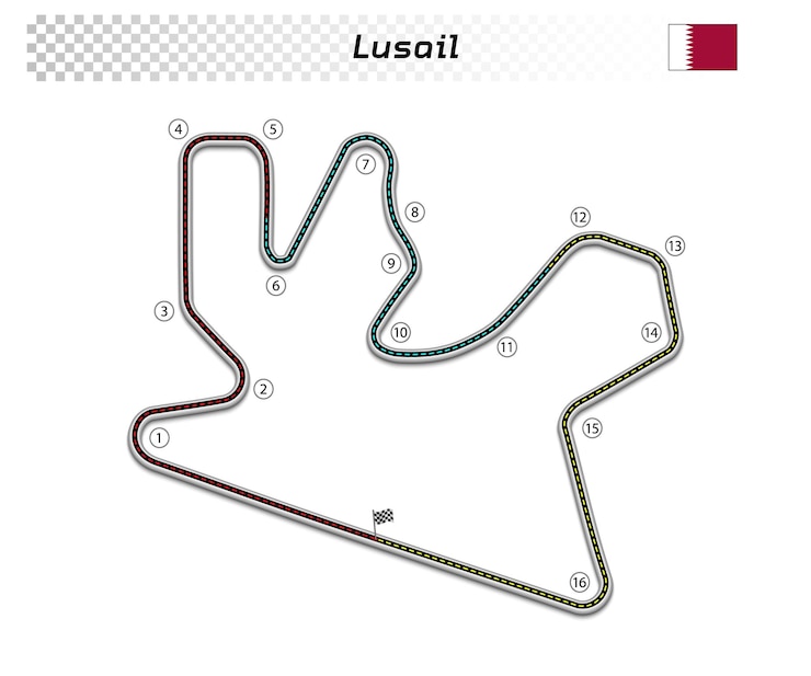 Vector circuito lusail para deportes de motor y autosport