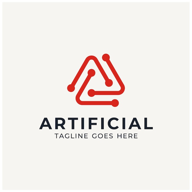 Circuito simple Enlace Alambre Triángulo Rotación Futurista Conexión de red moderna Logotipo de datos digitales
