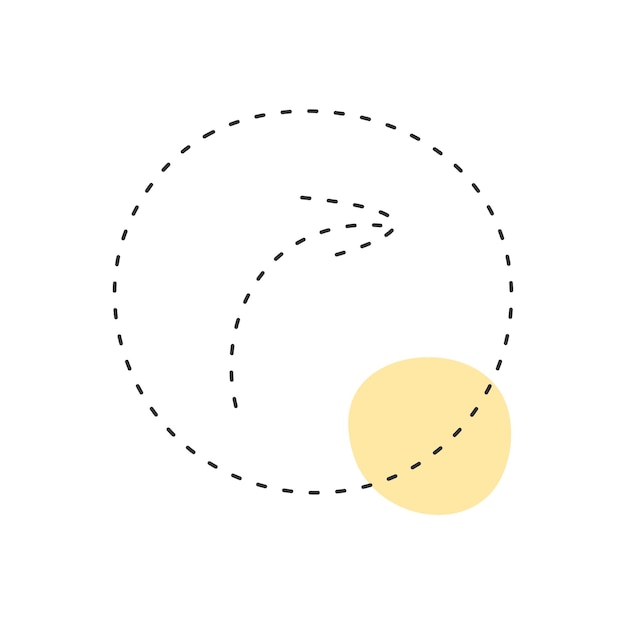Circular arrow with yellow circle
