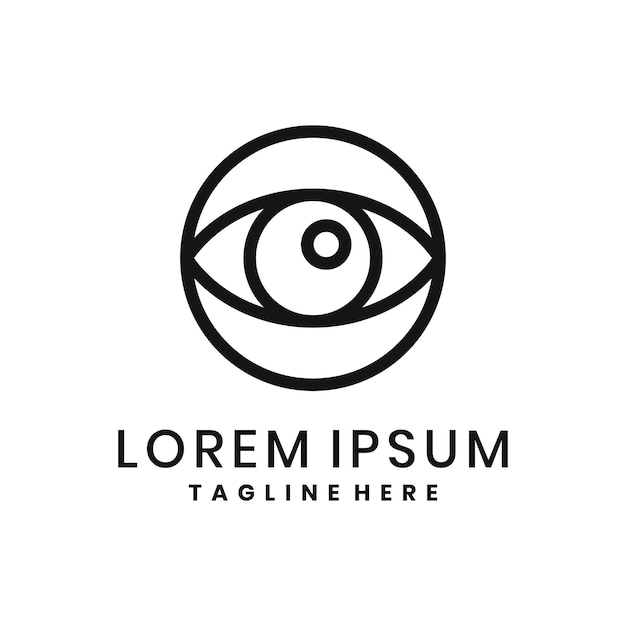 Circular eye logo with lines modern minimalist vision symbol design