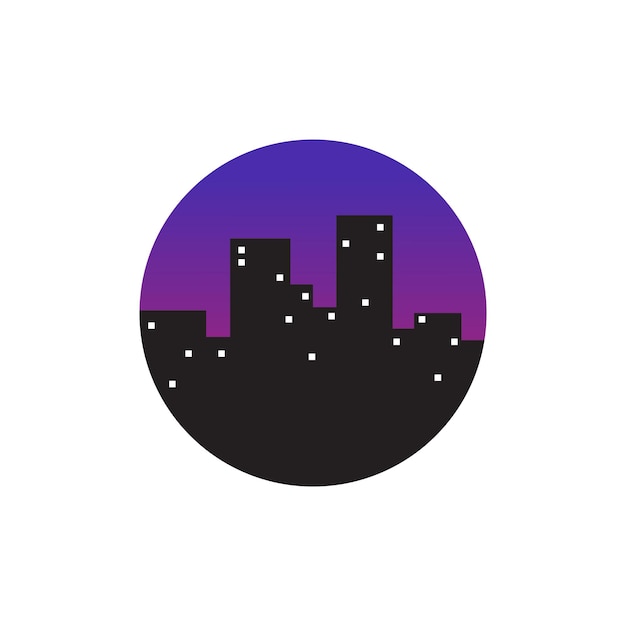 Vector círculo abstracto con ciudad edificio luz logotipo diseño vector gráfico símbolo icono signo ilustración
