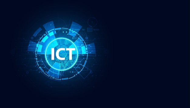Círculo abstracto Concepto moderno futurista TIC Tecnología de la información y la comunicación protección de seguridad de datos analizar o procesar recibir y enviar almacenamiento y reutilización de datos