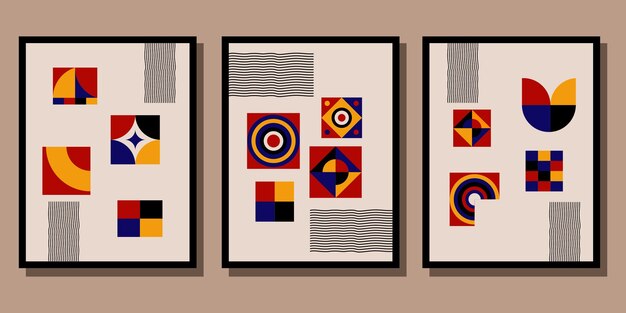 Círculo abstracto del vector del fondo del modelo geométrico de la Bauhaus