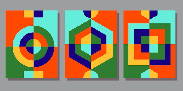 Círculo abstracto del vector del fondo del modelo geométrico de la Bauhaus