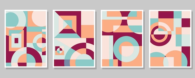 Círculo abstracto del vector del fondo del modelo geométrico de la Bauhaus