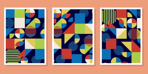 Círculo abstracto del vector del fondo del modelo geométrico de la Bauhaus